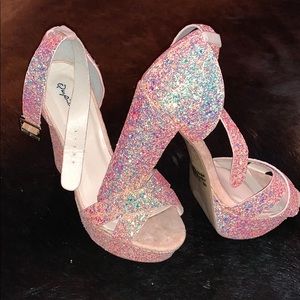 Pink Glitter Heels